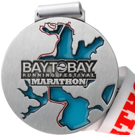 Medaille avec effet vitrail Bay to Bay Running Festival Marathon
